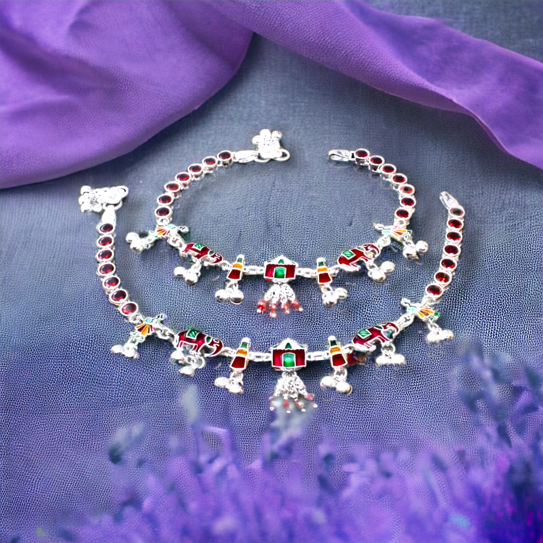 Indian Handmade Silver Anklets