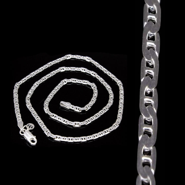 Real Silver Link Design Chain 18.3&quot; Neck chain