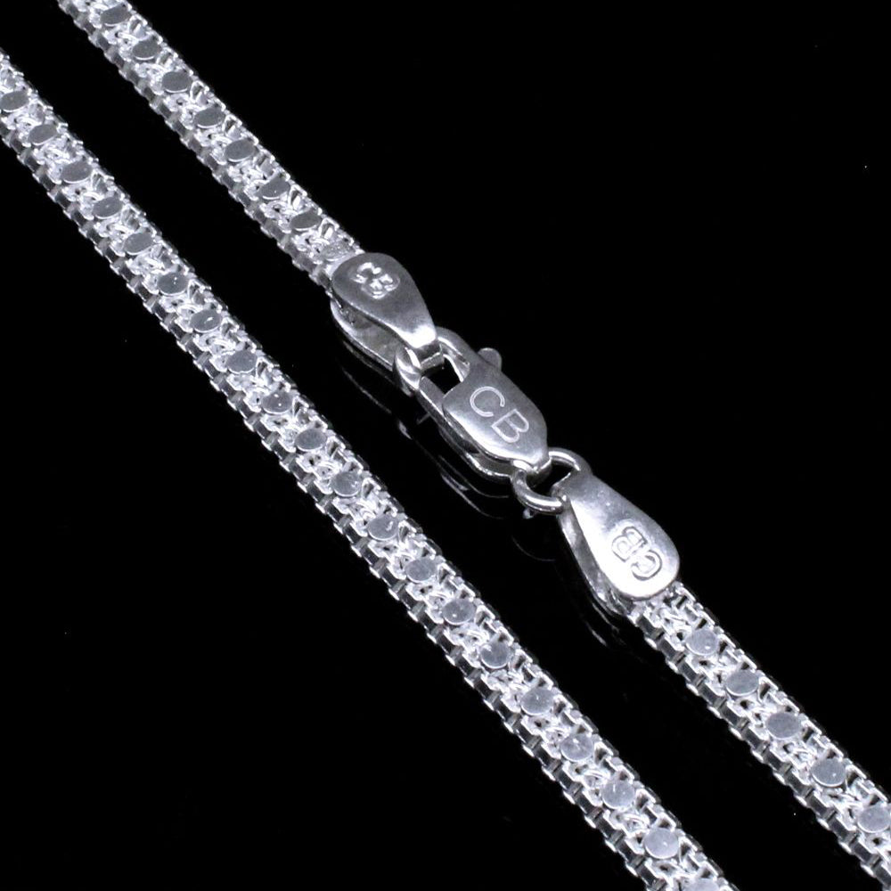 Real 925 Sterling Silver Link Design Chain 18.2" Neck chain
