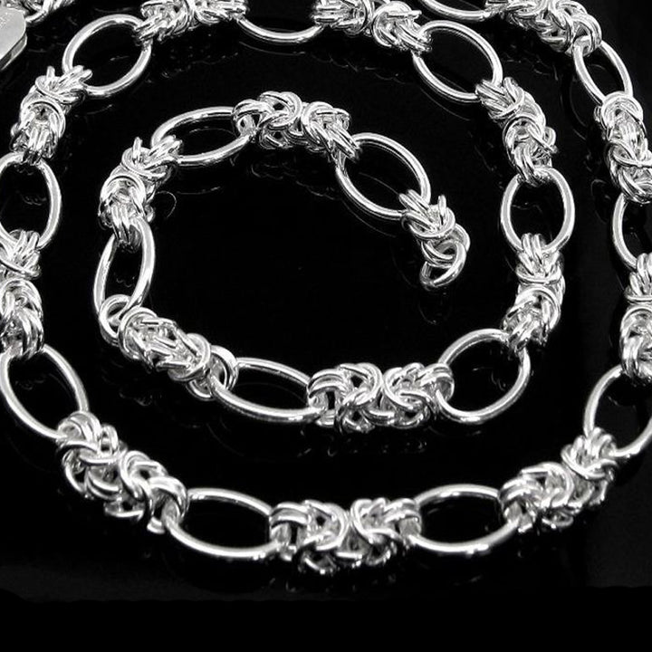 Stylish Real .925 Sterling Silver Hollow Link Design Men's Chain 20"
