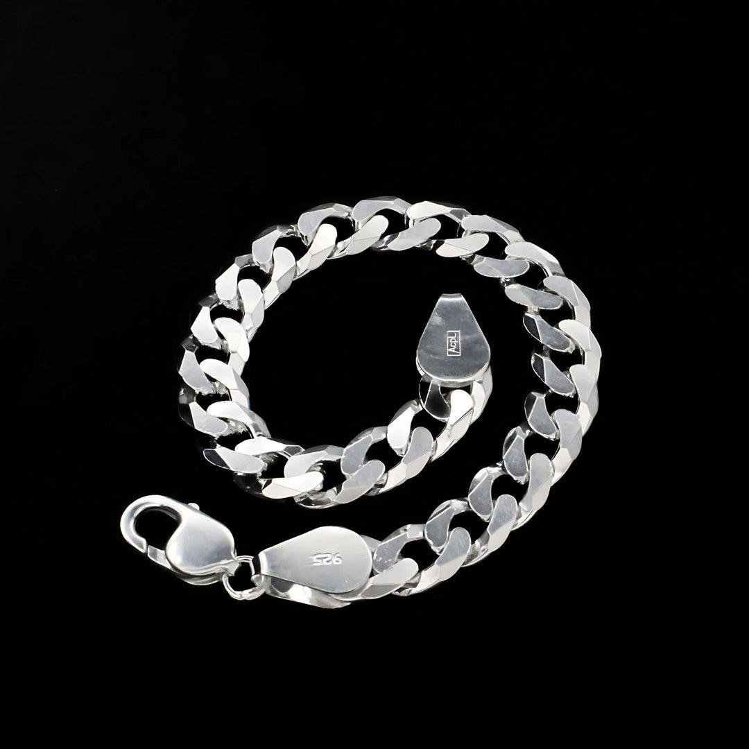 925 Sterling Silver regular style Cuban Link Men's Chain Bracelet 8.5"