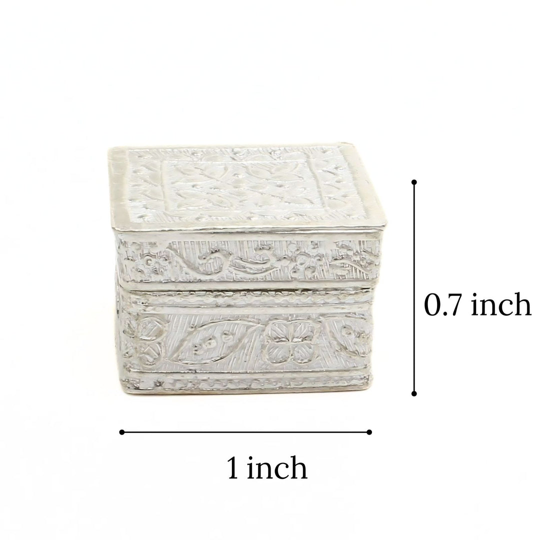 Premium Real Silver Square Dibbi for Honey & Lal Kitab Remedies