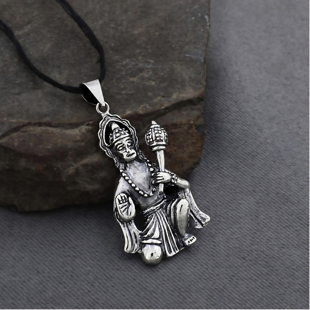 Powerful Lord Hanuman 925 Silver Pendant
