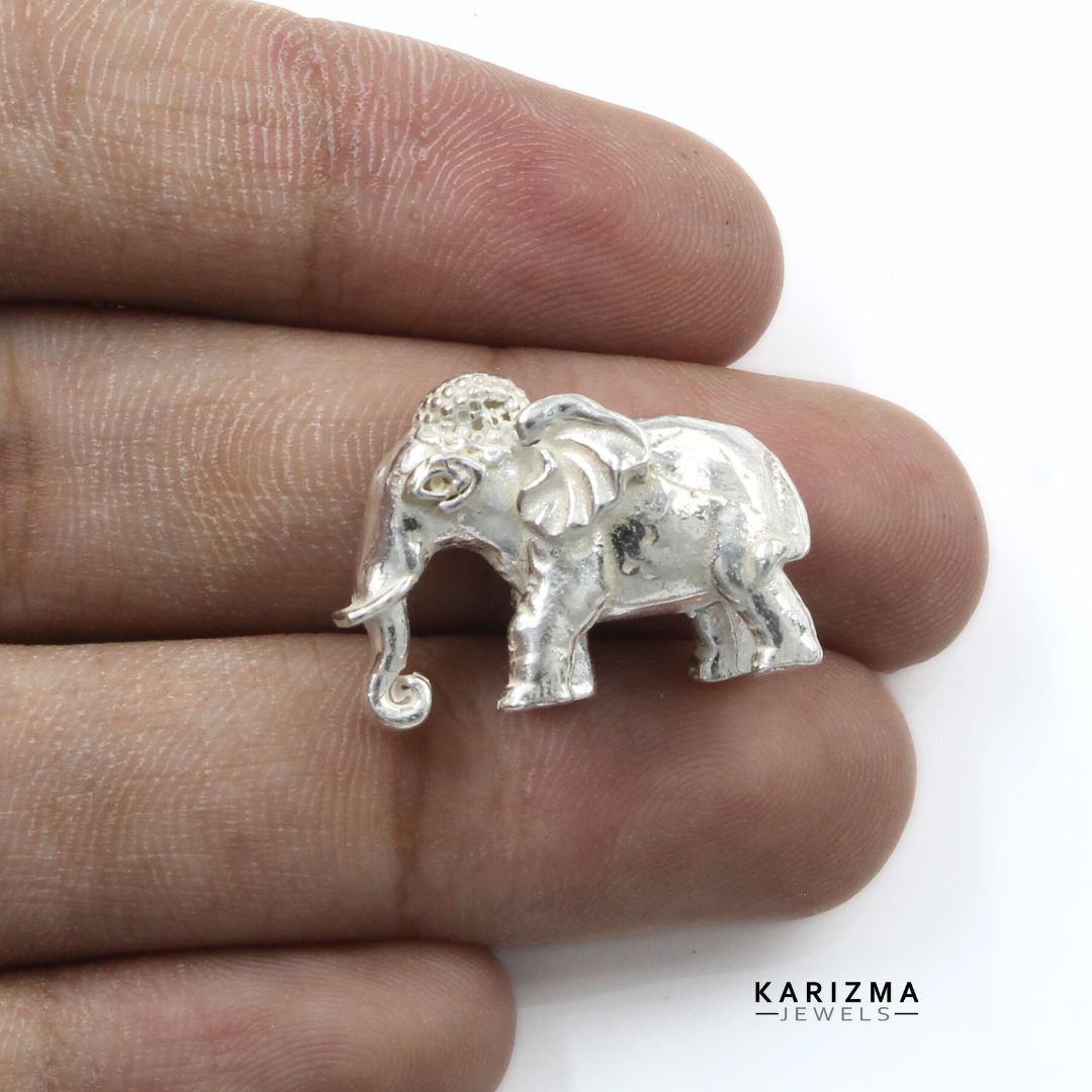 Small Pure Silver Elephant chandi ka Hathy Lal kitab remedy solid inside