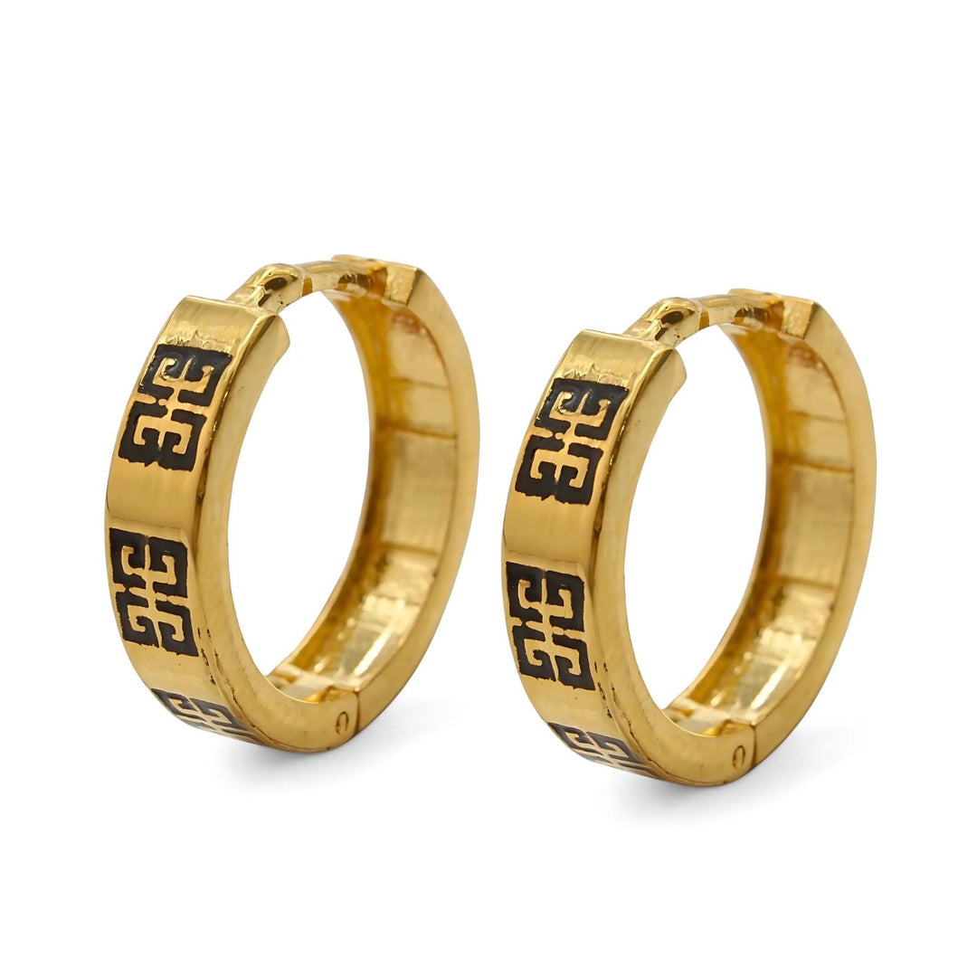 18k Real Solid Gold Indian hinged hoop Trendy Earrings