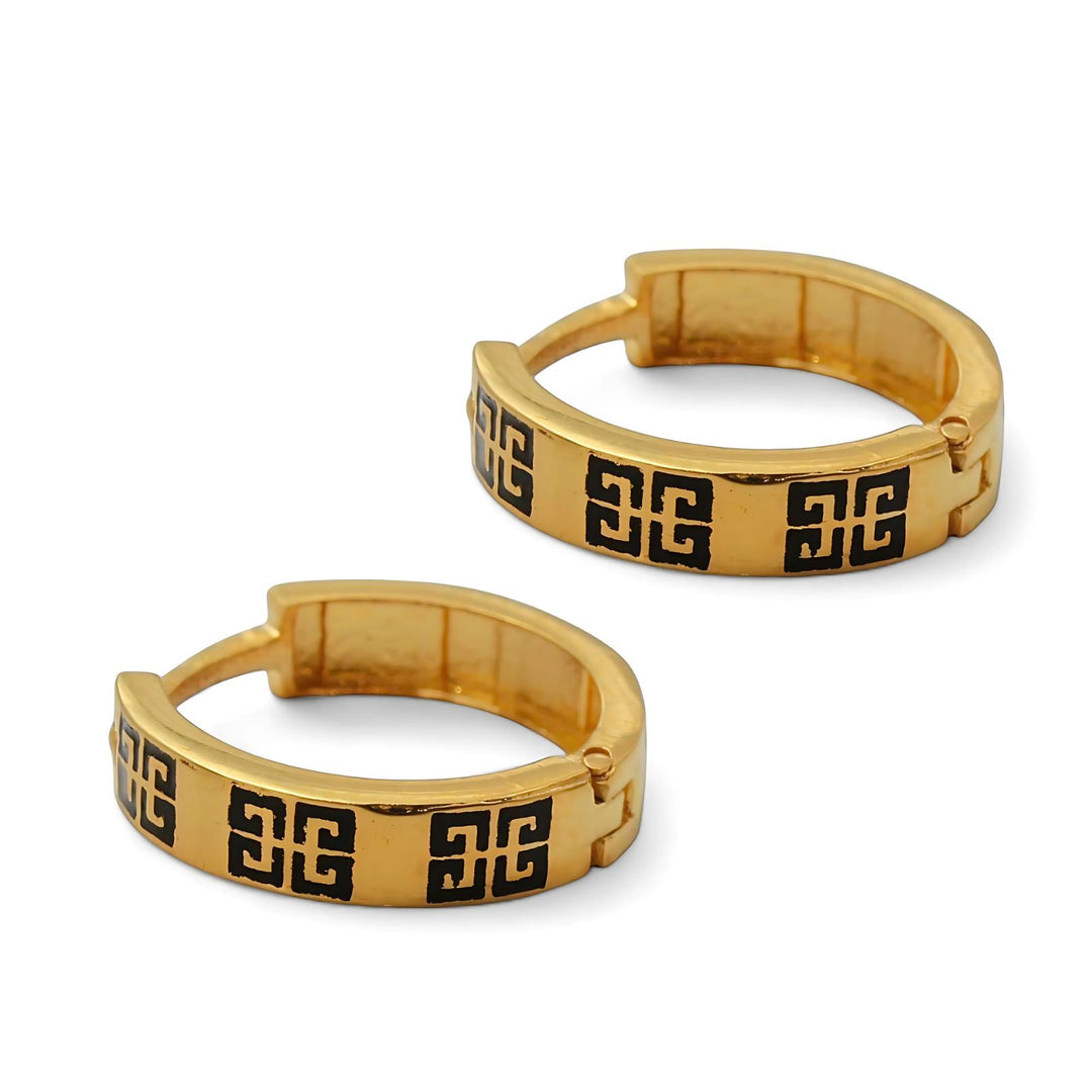 18k Real Solid Gold Indian hinged hoop Trendy Earrings