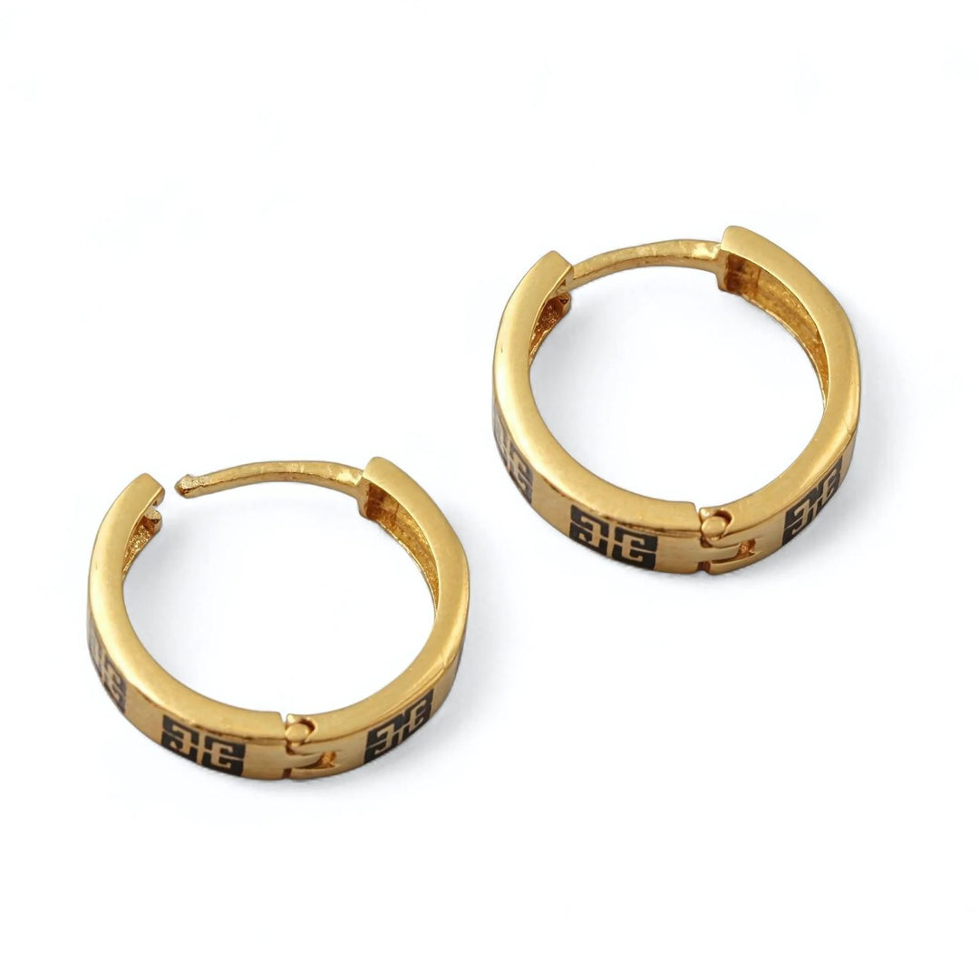 18k Real Solid Gold Indian hinged hoop Trendy Earrings