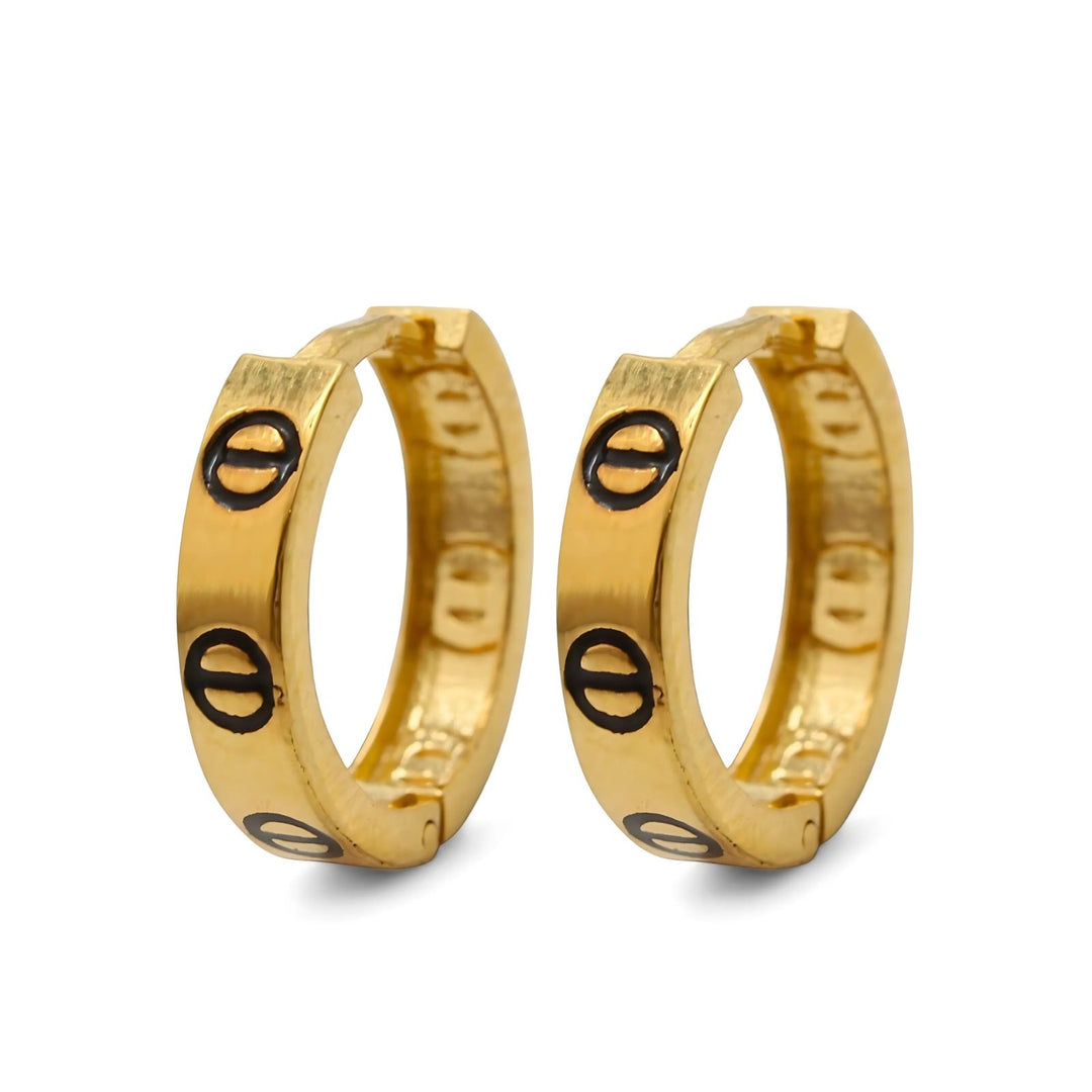 18k Real Solid Gold Indian hinged hoop Exquisite Earrings