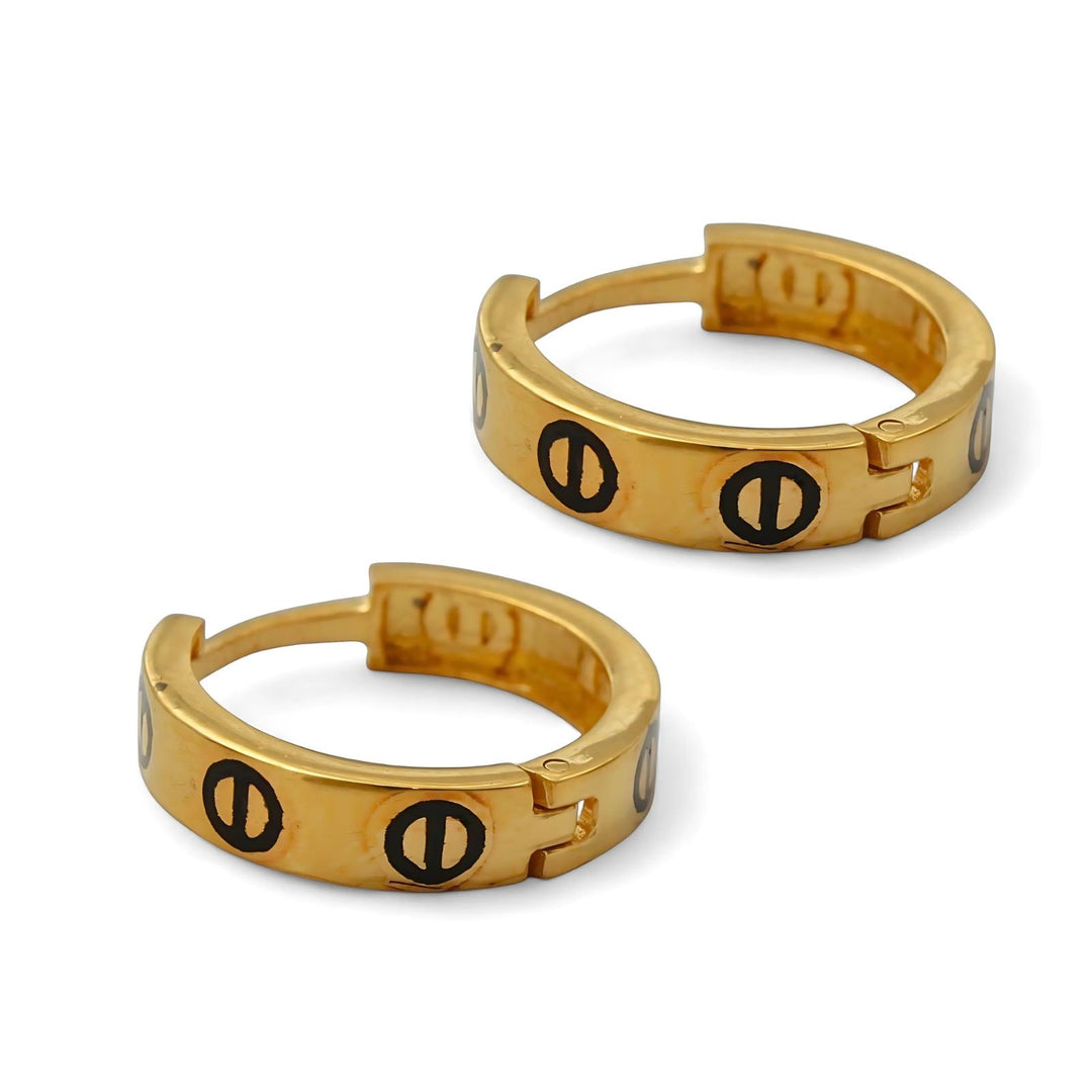 18k Real Solid Gold Indian hinged hoop Exquisite Earrings