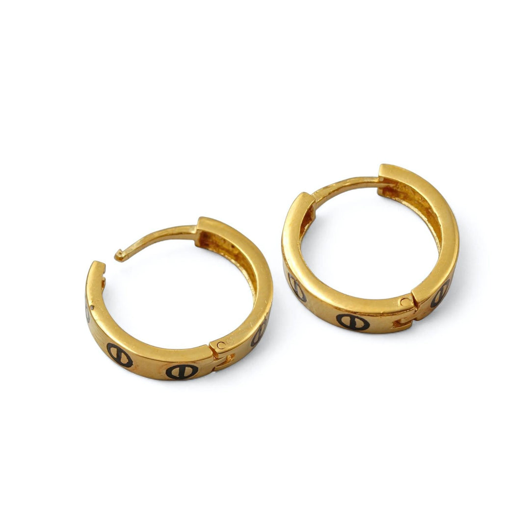 18k Real Solid Gold Indian hinged hoop Exquisite Earrings