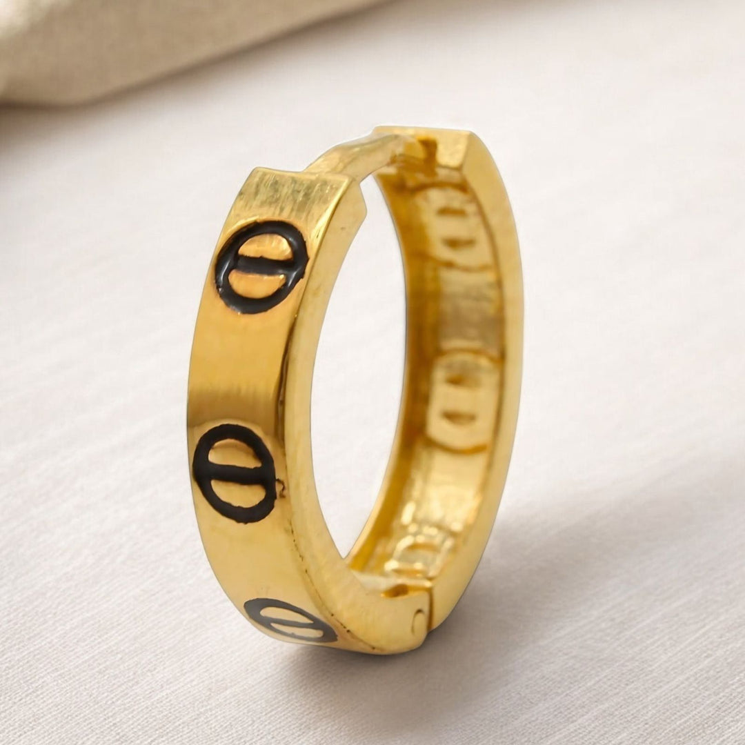 18k Real Solid Gold Indian hinged hoop Exquisite Earrings