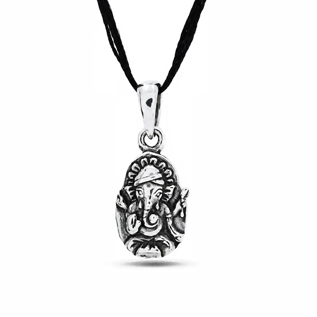 Oxidized Mini Lord Ganesha 925 Fine Silver Pendant
