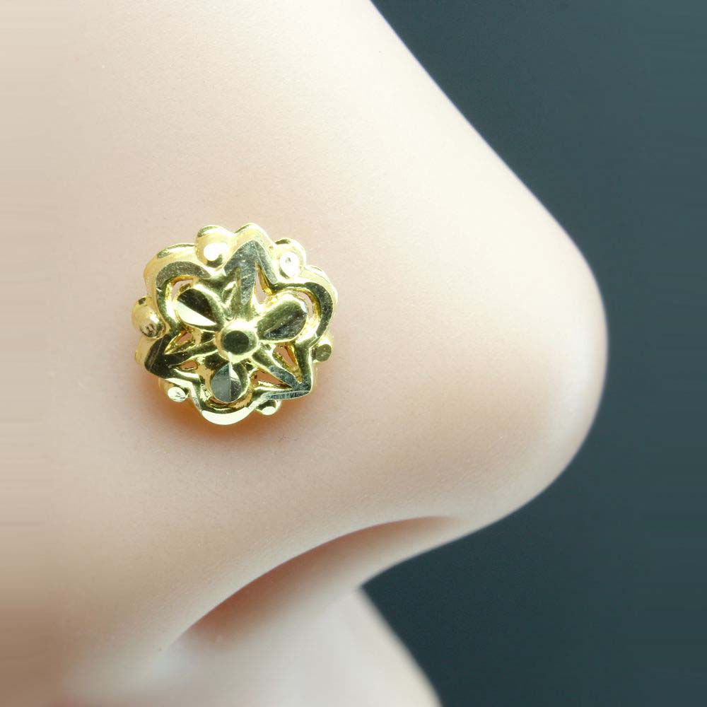 Real Gold Nose Stud in 14K for piercings Nose 