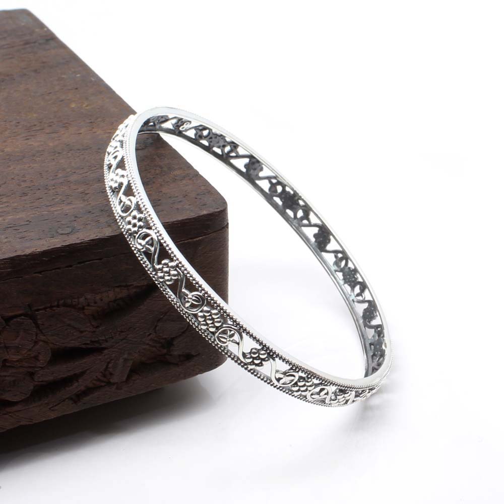 Cute Trendy Real Sterling Silver Oxidized Women Bangles