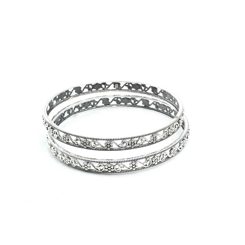 Cute Trendy Real Sterling Silver Oxidized Women Bangles