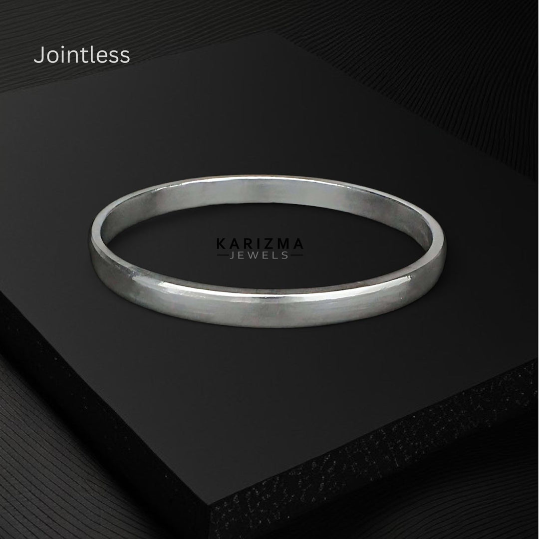Handmade Jointless Solid Pure Silver kada Plain Bangle Bracelet arm band