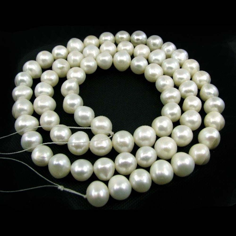 320.5Ct Real Fresh Water Pearl 9MM Loose Beads Single STRAND 24" For Necklace
