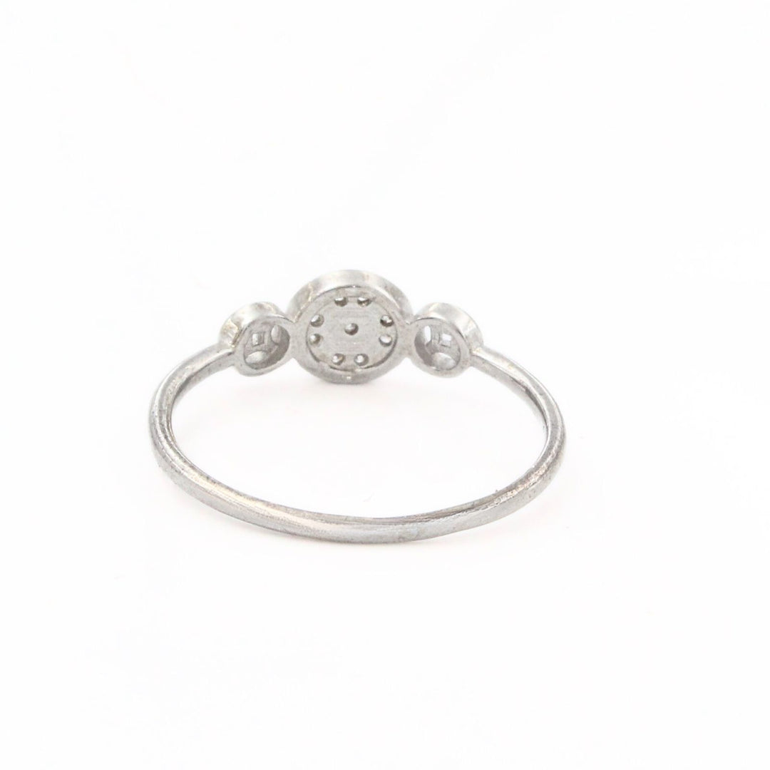 925 Real Silver White CZ Platinum Finish Girlish Ring