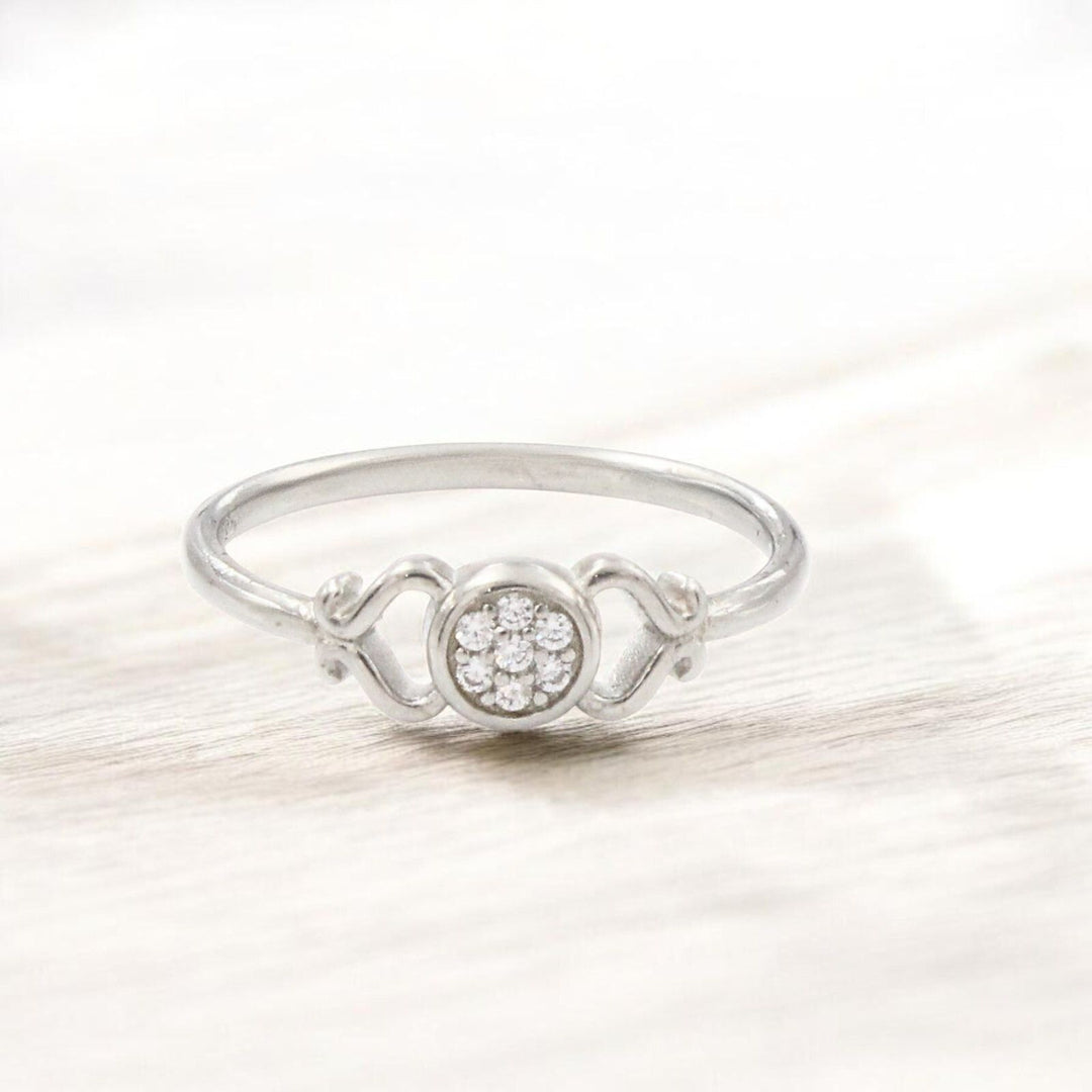 925 Real Silver White CZ  Platinum Casual Ring