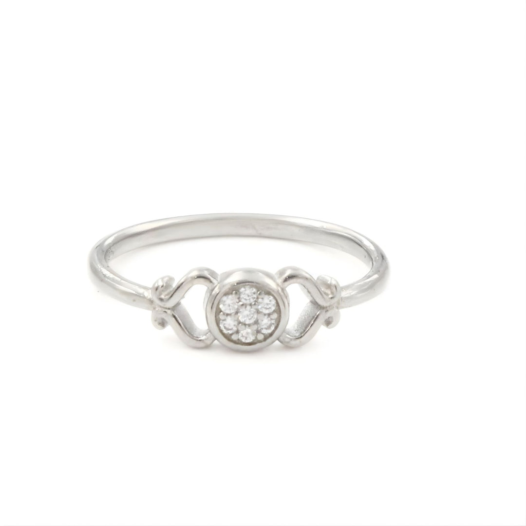 925 Real Silver White CZ  Platinum Casual Ring