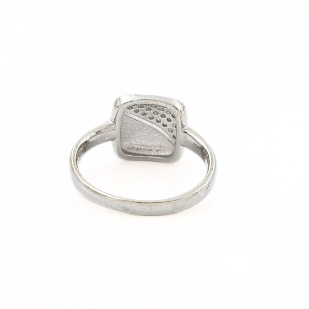 925 Real Silver CZ Men's Cushion-Cut Ring