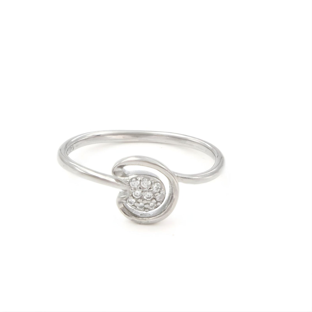 925 Real Silver White CZ  Sparkling Swirl Ring