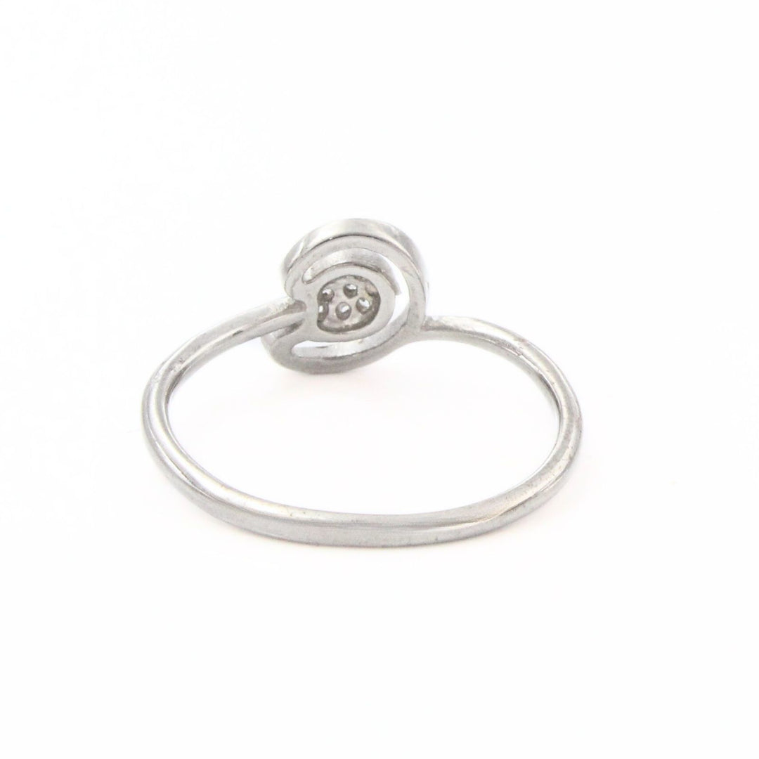 925 Real Silver White CZ  Sparkling Swirl Ring