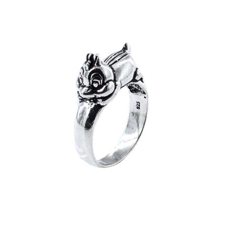 925 Sterling Silver Oxidized Rabbit Style Indian Unisex Ring