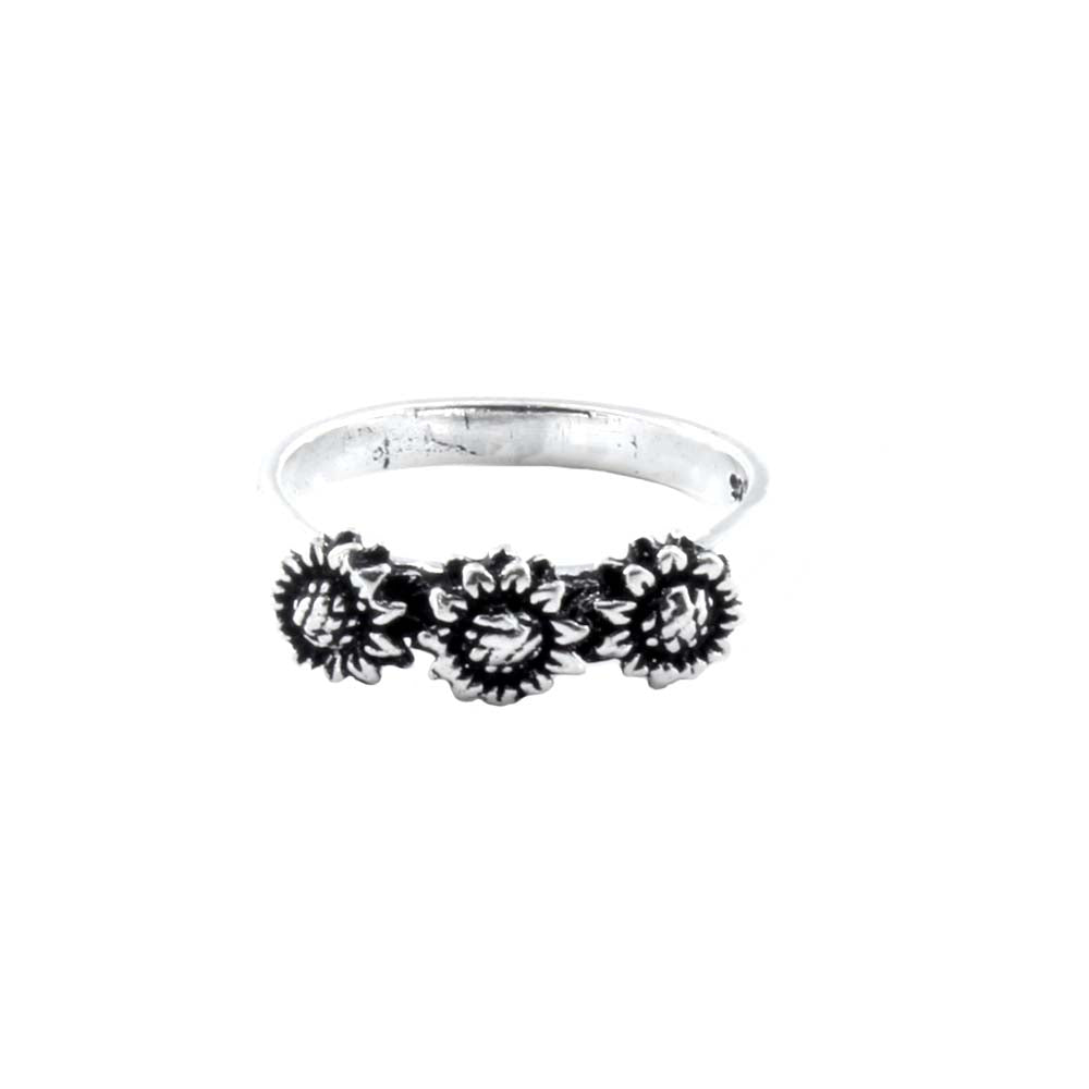 Antique Flower Style Real 925 Sterling Silver Women's ring