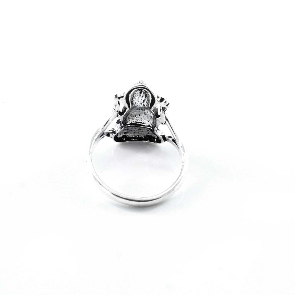 Lord Ganesha 925 Sterling Silver Oxidized Indian Unisex Ring