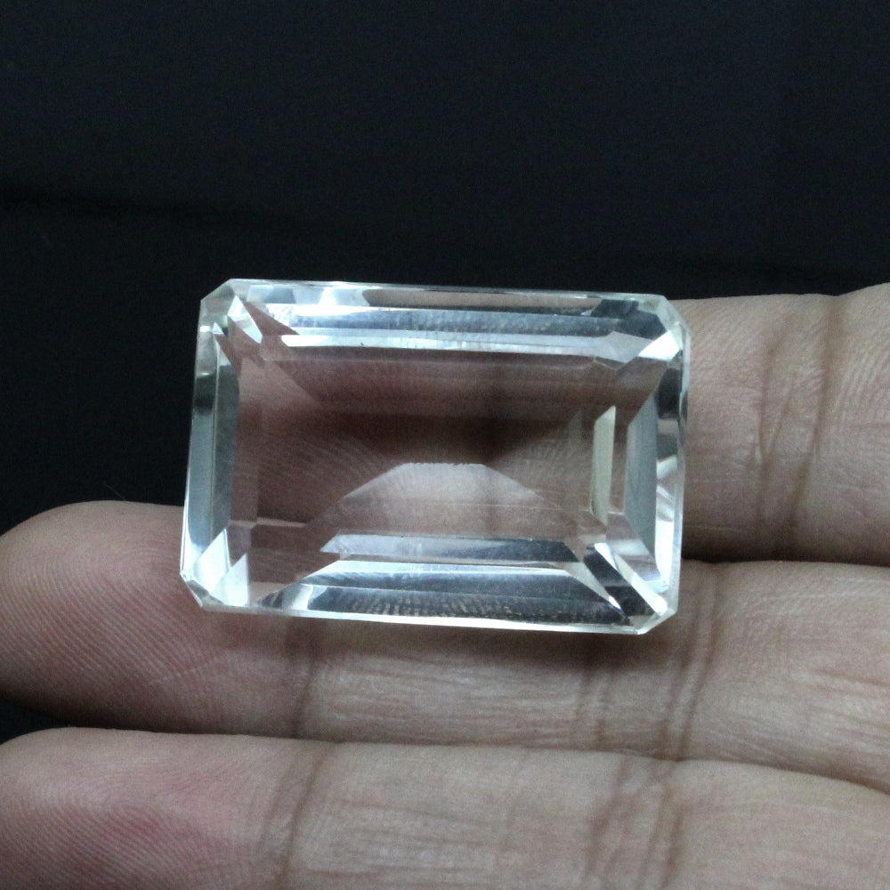 69Ct Natural Clear Crystal Quartz Rectangle Fine Gemstone