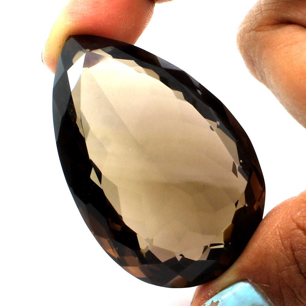 148.3Ct Natural Smoky Quartz Crystal Pear Gemstone