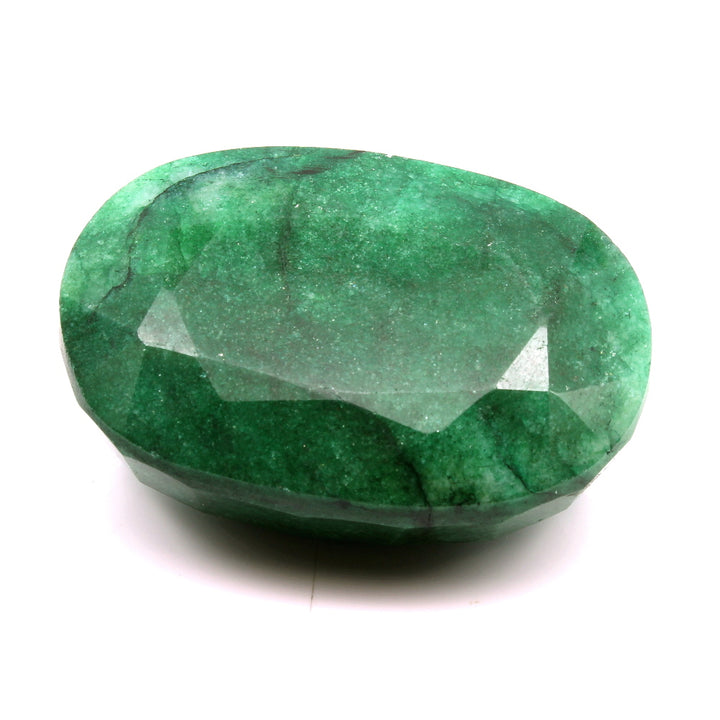 301Ct Natural Brazilian Green Emerald Oval Shape Faceted Gemstone
