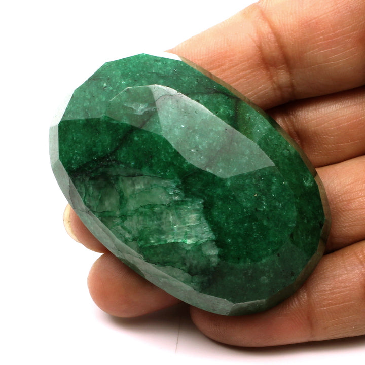 290.7Ct Natural Brazilian Green Emerald Oval Shape Faceted Gemstone