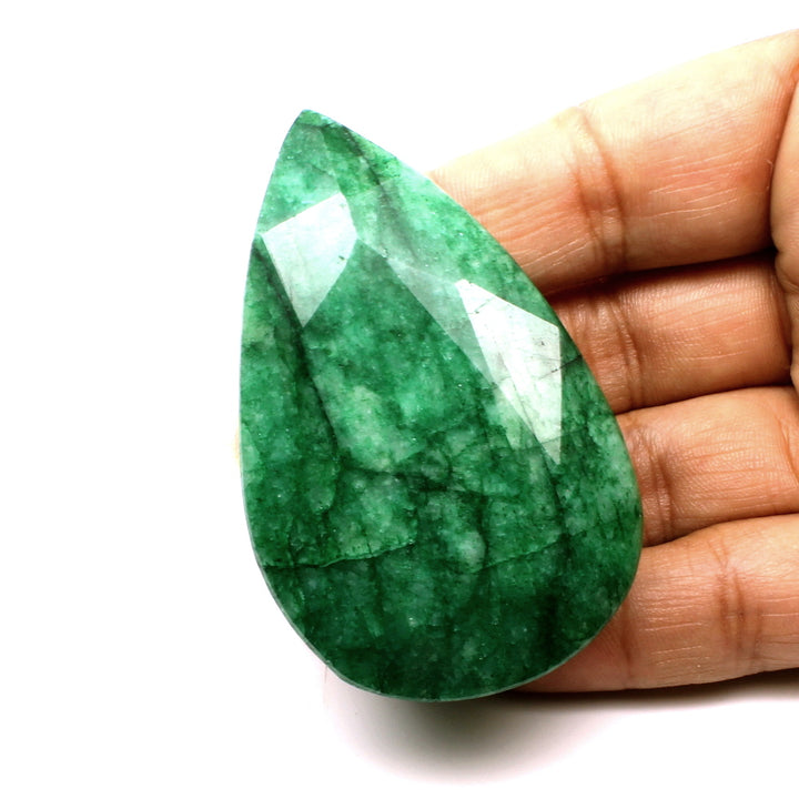 386.5Ct Natural Brazilian Green Emerald Pear Faceted Gemstone