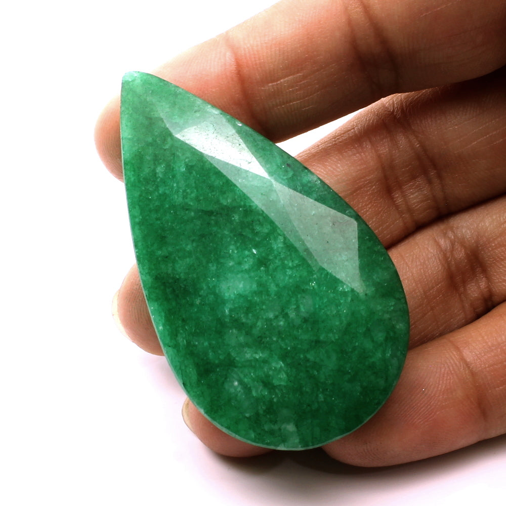 140.9Ct Natural Green Emerald Pear Shape Faceted Gemstone