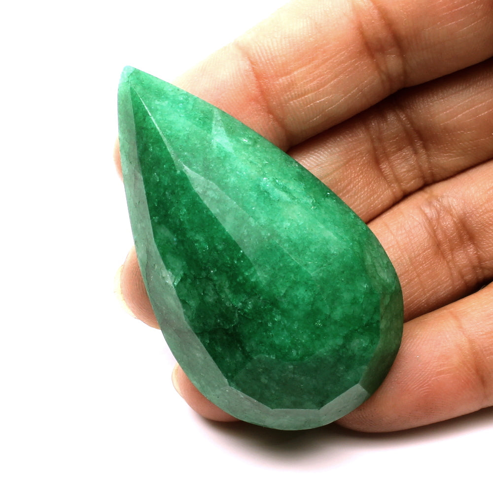 140.9Ct Natural Green Emerald Pear Shape Faceted Gemstone