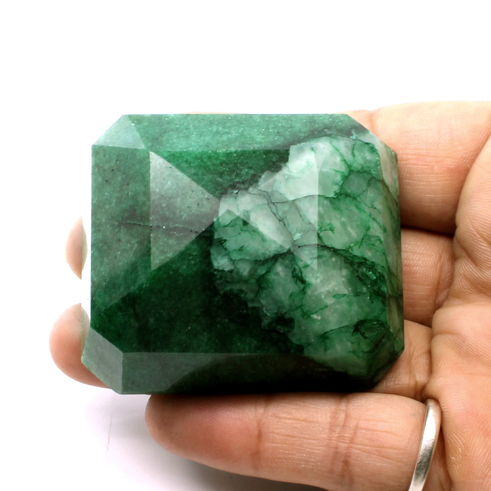 505.7Ct Faceted Gemstone Natural Brazilian Green Emerald Rectangle