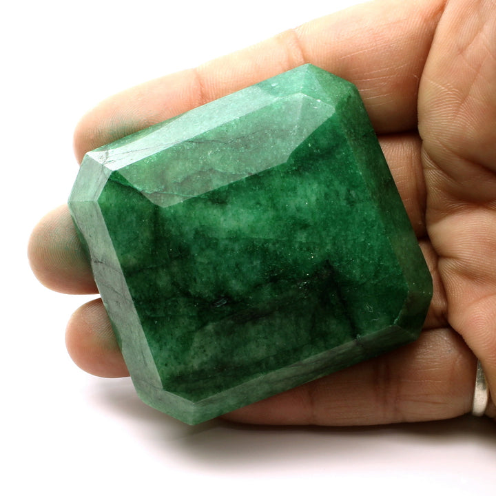 384.2Ct Natural Brazilian Green Emerald Cut Faceted Gemstone