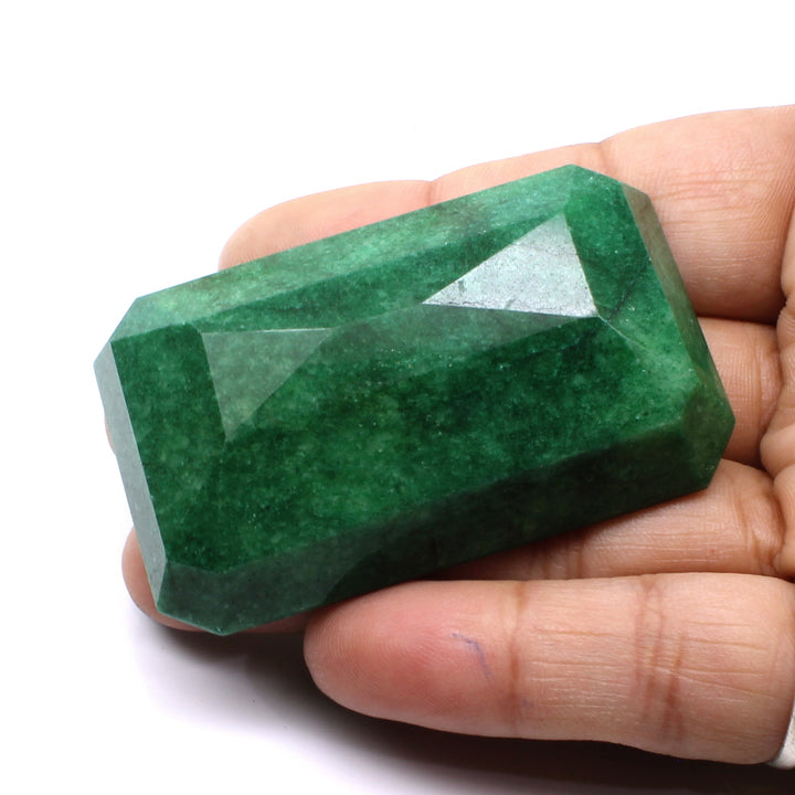 297.8Ct Natural Brazilian Green Emerald Rectangle Cut Faceted Gemstone