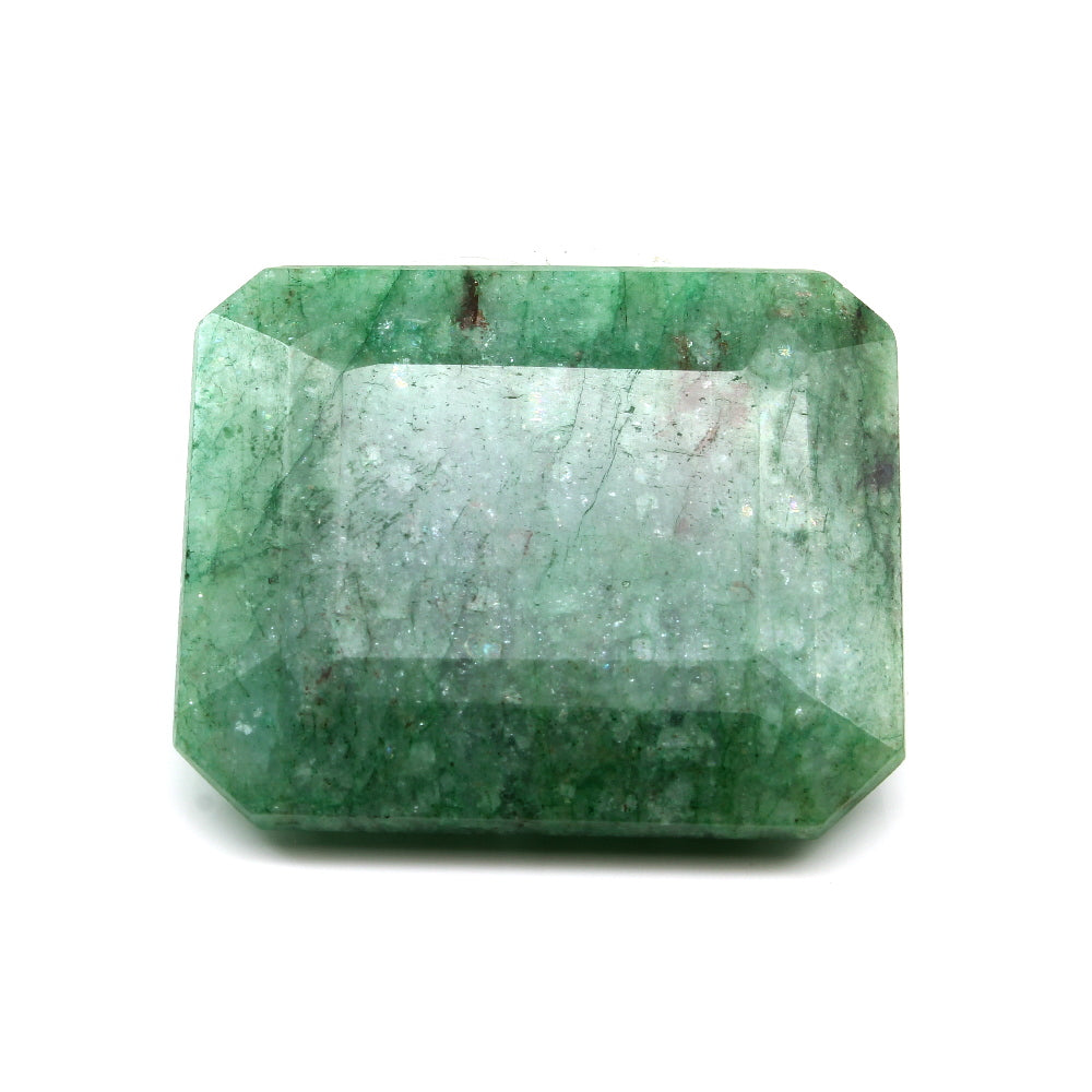 85.6Ct Natural Brazilian Green Emerald Rectangle Faceted Gemstone