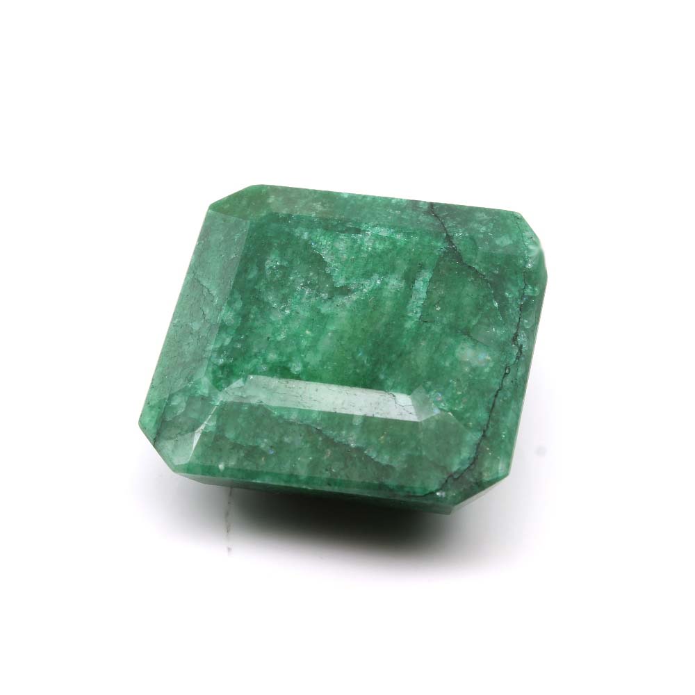 89Ct Natural Brazilian Green Emerald Square Faceted Gemstone