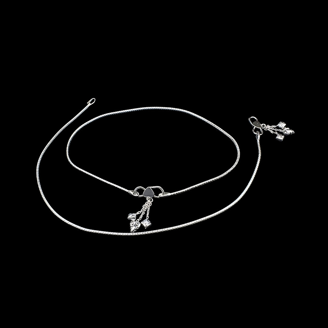 925 Sterling Silver Indian women daily wear Minimalist Chain Anklet 10.2"