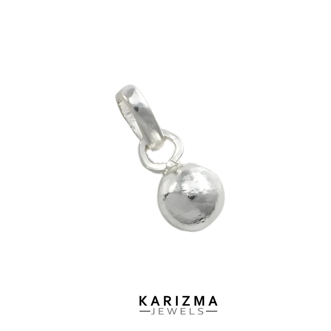 Pure Silver Solid Ball Goli Pendant