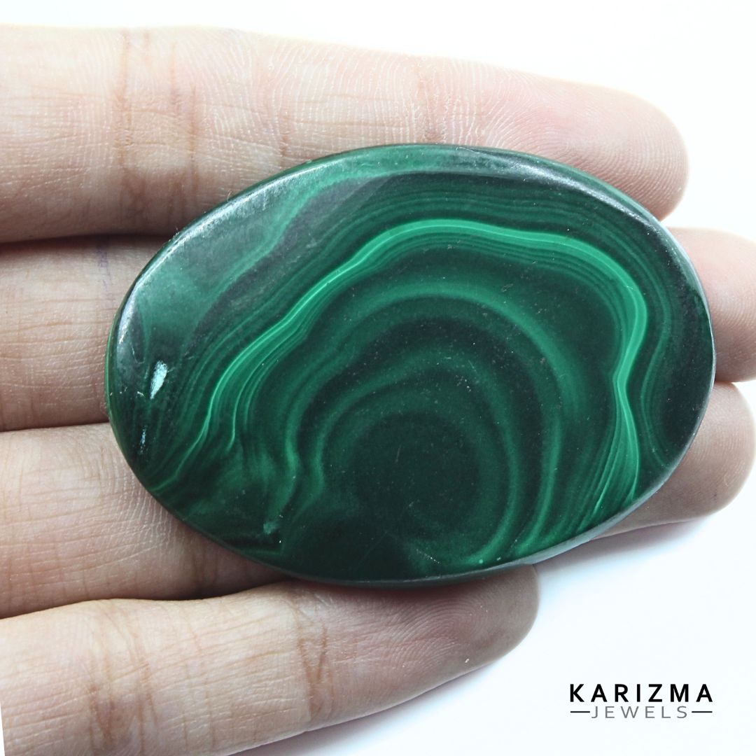 126.80Ct Natural Green Malachite Oval Cabochon Gemstone.