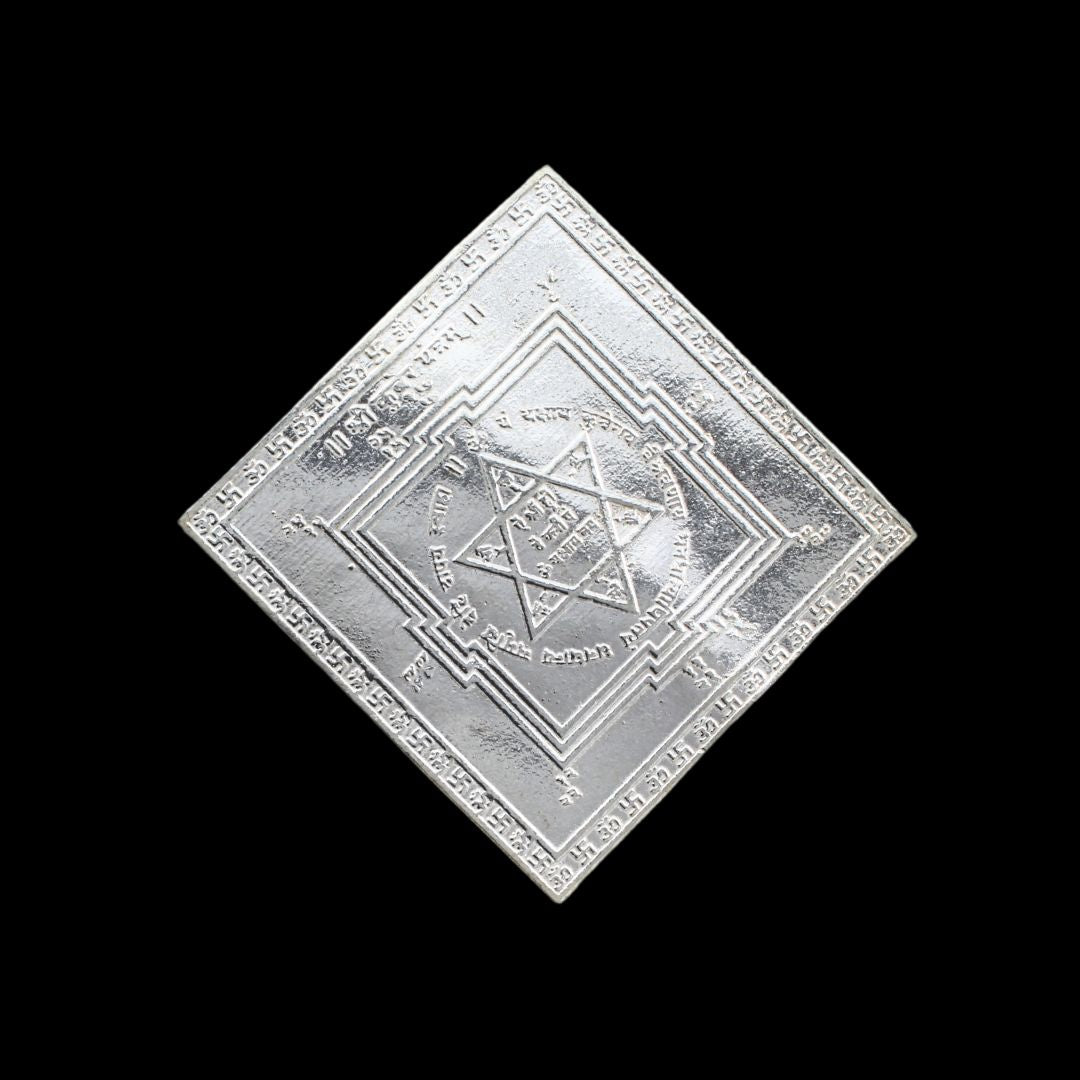 Pure Silver Shree Kuber Yantra for Lal kitab red book and astrological remedies