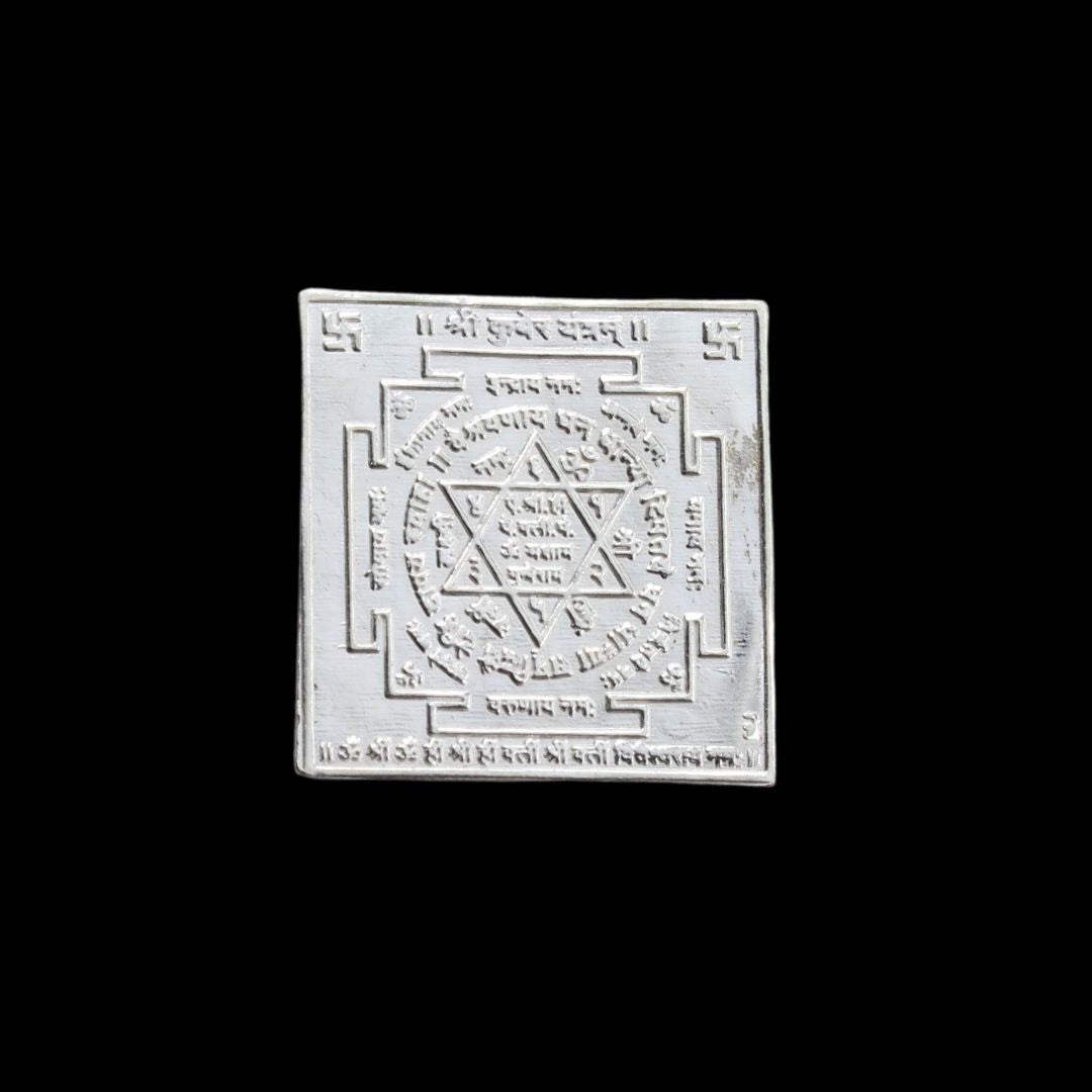 Pure Silver Shree Kuber Yantra for Lal kitab red book and astrological remedies