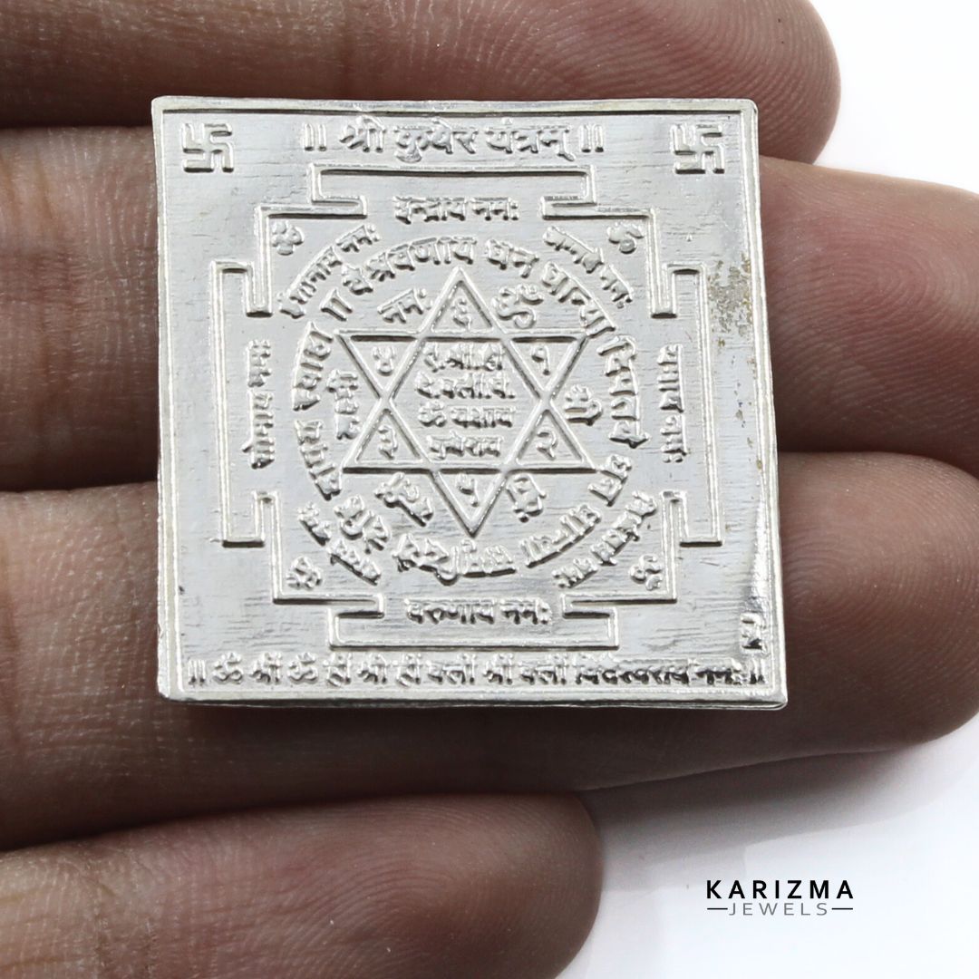 Pure Silver Shree Kuber Yantra for Lal kitab red book and astrological remedies