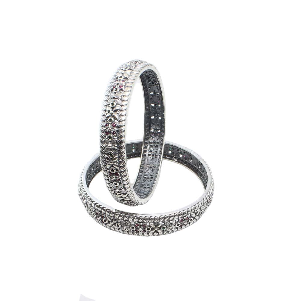 Traditional Indian Oxidized Silver Kangan for women