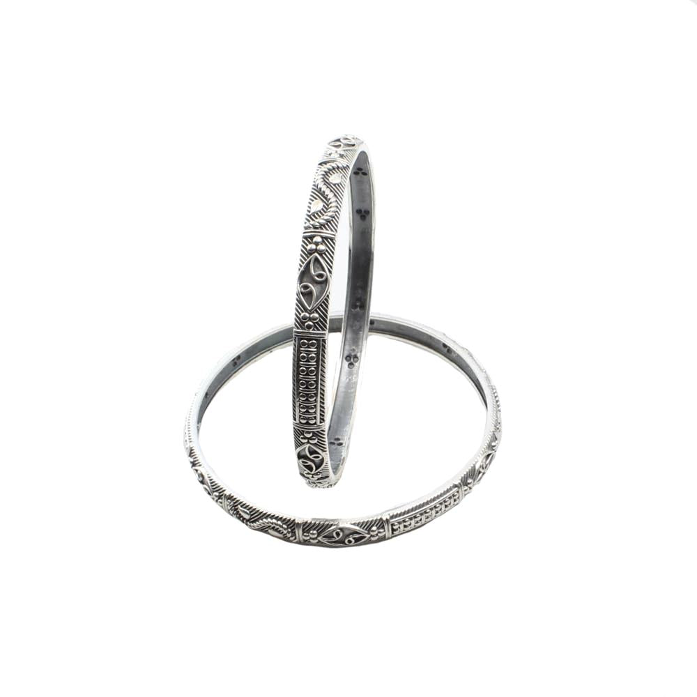 Oxidized Silver Classic Kada for ladies, women , Girls